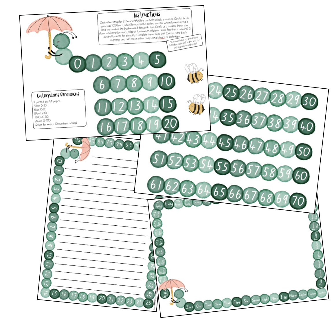 Buildable Number Line 0-100 (Digital Download)