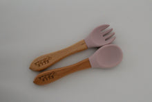 Silicone With Wooden Handle Spoon & Fork Set